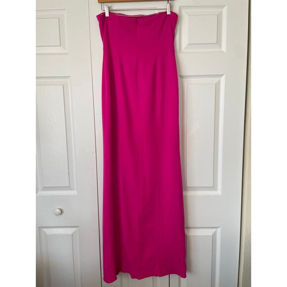 Jay Godfrey Martell Pink Strapless Maxi Gown with Front Slit • Size 8 - Picture 4 of 4